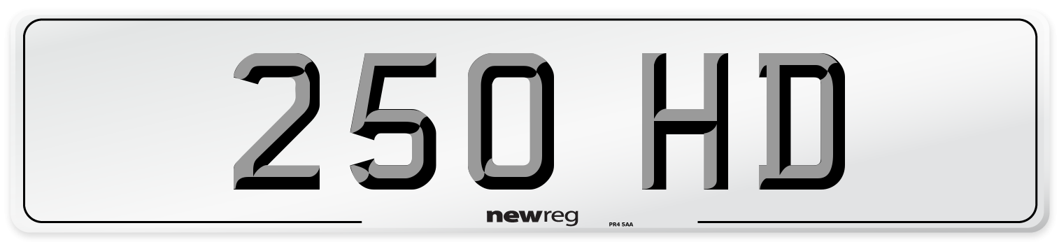 250 HD Number Plate from New Reg